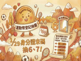 運動幣登記抽籤》1/29身分證末碼換6、7！動滋網輸5資料就OK，操作步驟、中籤查詢、領取懶人包 